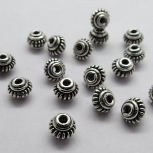 10 Pieces 925 Sterling Silver Bali Bead Spacer Beads 6mm Round