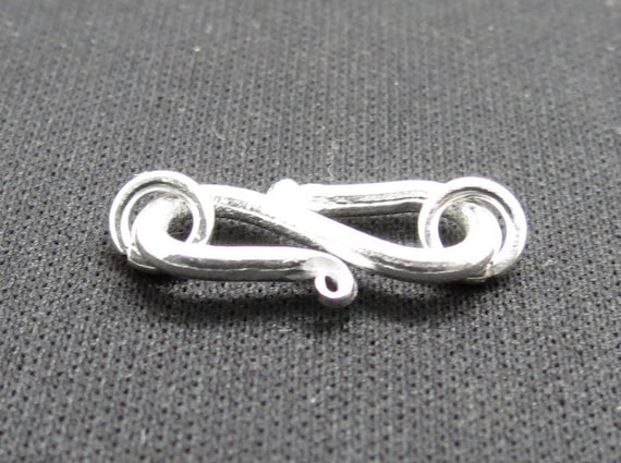 2 Pieces 925 Sterling Silver Clasp Hooks Bali Silver Beads Findings S Clasp Hooks 18mm Long with 5mm Jump Rings
