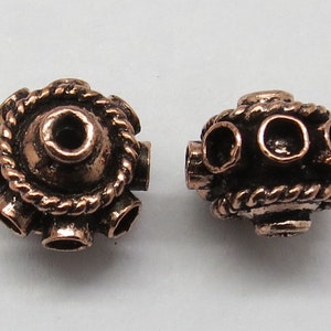 4 Stück Kupferperlen Runde Perlen 10x 12mm handgemachte Kupferperlen Antike Perlen Schmuck machen Perlen