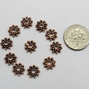 20 Pieces Beads Spacers Solid Copper Beads Spacers Bali Beads 8mm Snowflake Beads