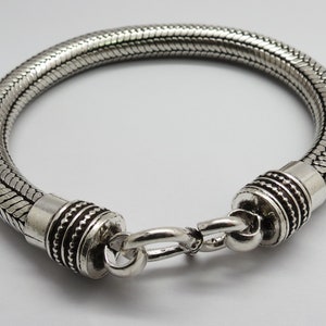 925 Sterling Silver Bracelets Bali Silver Bracelet Snake Chain Bracelet  20, 21, 22,23 cm Long Handmade Silver Bracelet