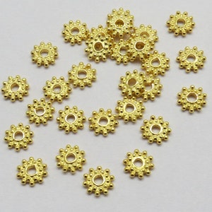 10 stuks 22K gouden kralen Spacer 925 sterlingzilveren kralen Spacers Vermeil Bali zilveren kralen Spacer 6 mm rond