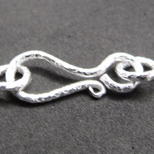 2 Pieces 925 Sterling Silver S Clasp Hooks 22K Gold Vermeil Bali Silver Beads Hammered  19mm Long with 6mm Jump Rings Soldered