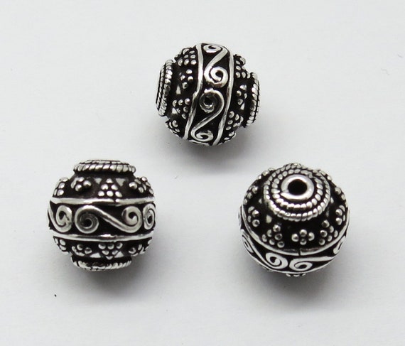 Bali Sterling Silver Beads | Bead Caps | 7.5mm Diameter x 6mm | 2 pieces