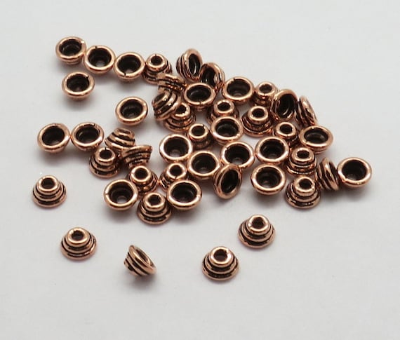 20 Pieces Beads Spacers Solid Copper Beads Cap Mm Round