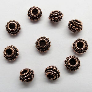 10 Pieces Beads Spacers Solid Copper Beads Bali Beads Spacers 7mm Round Beads Spacers