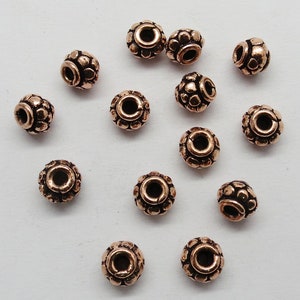 10 Pieces Beads Spacers Solid Copper Beads Bali Beads Spacers 6mm Round Beads Spacers