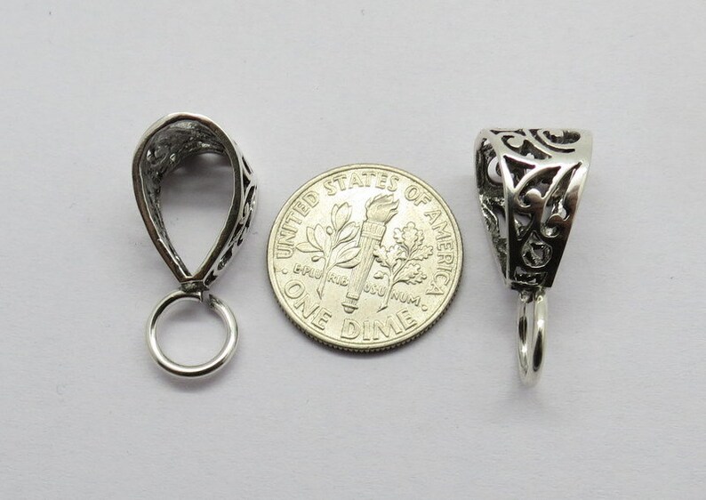 2 Pieces Pendant Bail Loop 925 Sterling Silver With Open Jump Etsy