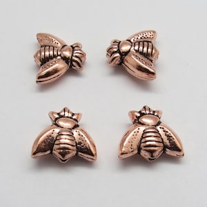 4 Pieces Copper Beads Honey Bee Beads Copper Beads Jewelry Supplies 15X17mm Beads