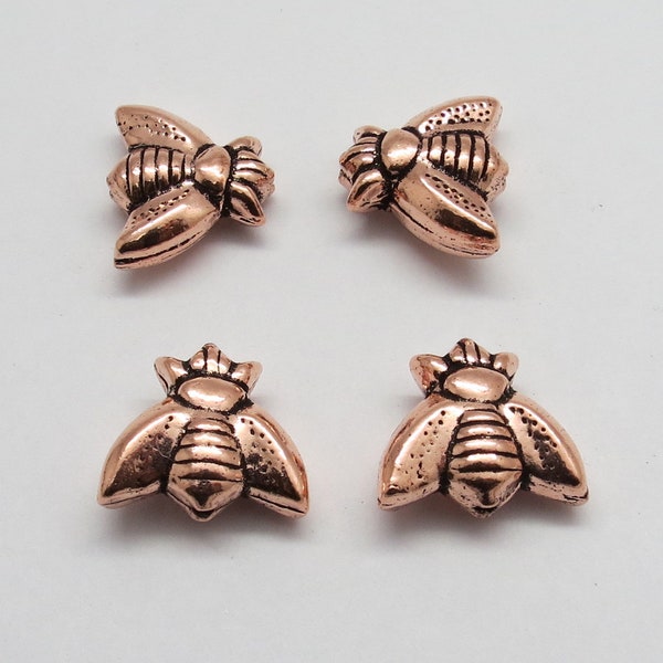 4 Pieces Copper Beads Honey Bee Beads Copper Beads Jewelry Supplies 15X17mm Beads