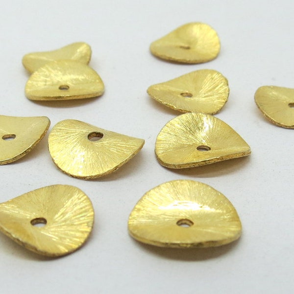 20 Pieces Beads Spacer Brushed Wavy Disc Beads Coin 22K Gold Beads Silver Beads Potato Chips Beads Round 6mm, 8mm, 10mm