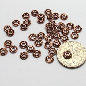 20 Pieces Beads Spacers Solid Copper Beads 5mm Round Copper Beads Spacers Jewelry Making Beads