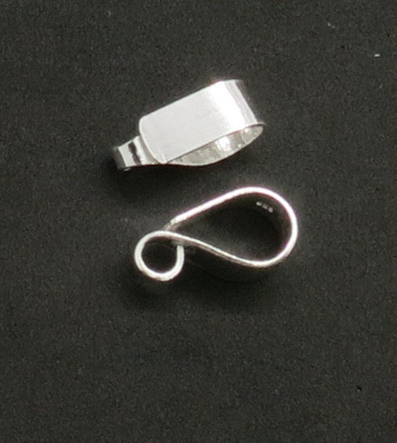 2 Pieces Pendant Bail Loop 925 Sterling Silver Loop 22K Gold Pendant ...