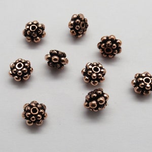 20 Pieces Beads Spacers Solid Copper Beads  7mm Round Handmade Beads