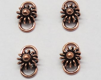 4 piezas de cuentas de cobre, espaciadores, enlaces, conectores para la fabricación de joyas, cuentas hechas a mano de 13 x 8 mm de largo.