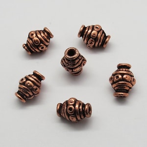 10 Pieces Copper Beads Antique Copper Beads 11mm Long Handmade Jewelry Making Beads