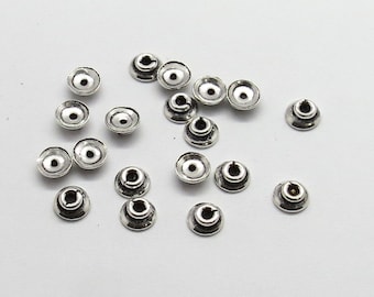 925 Sterling Silber Perlen Kappe Bali Silber Perlen Kappe Plain Silber Kappe Handgefertigte Perlen 5mm Rund 20 Stück