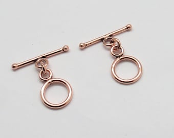 2 Pieces Toggle Clasp Hooks Copper Toggle 12mm Round Handmade Clasp Hook Pure Copper Jewelry Making Supplies