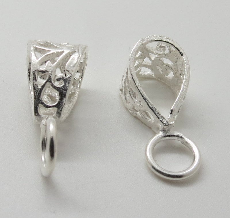 2 Pieces Pendant Bail Loop 925 Sterling Silver With Open Jump | Etsy