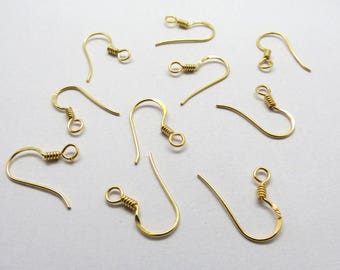 2組、24.5 x 12 mm、21ゲージ、ハンドメイドゴールドヴェルメイロバー