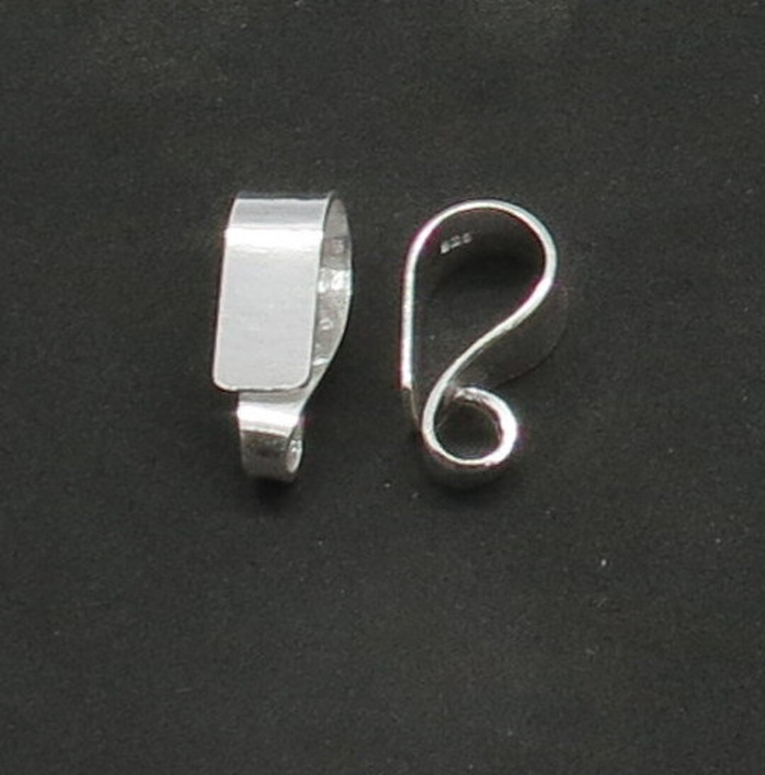 2 Pieces Pendant Bail Loop 925 Sterling Silver Loop 22K Gold Pendant ...