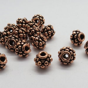 10 Pieces Beads Spacers Solid Copper Beads 7mm Round Handmade Jewelry Making Beads