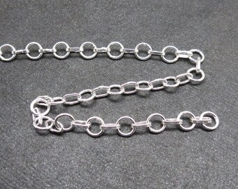 925 Sterling Silver Chain Adjustable Chain Extender Chain 5mm Round Unfinished Necklace Chain 12 Inches Long