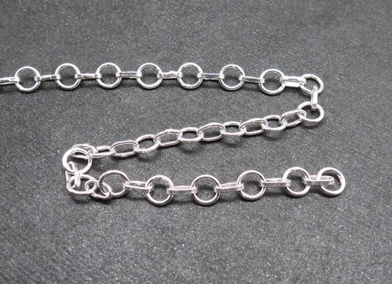 925 Sterling Silver Chain Adjustable Chain Extender Chain 5mm Round Unfinished Necklace Chain 12 Inches Long