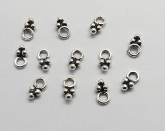 10 piezas de dijes de plata esterlina 925, cuentas colgantes, eslabones de cuentas de plata de Bali de 7 mm de largo