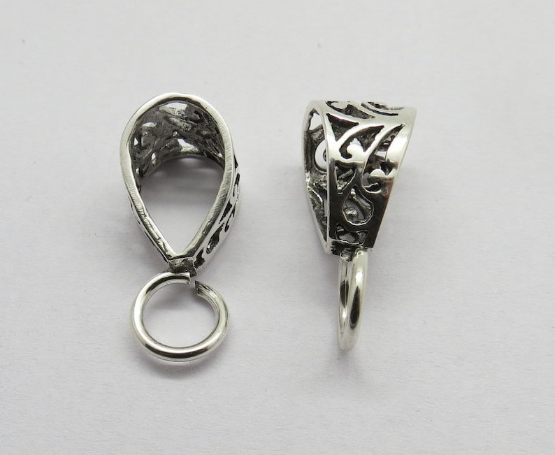 2 Pieces Pendant Bail Loop 925 Sterling Silver With Open Jump Etsy