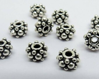 10 Pieces 925 Sterling Silver Beads Spacers 6.5mm Round Bali Silver Beads