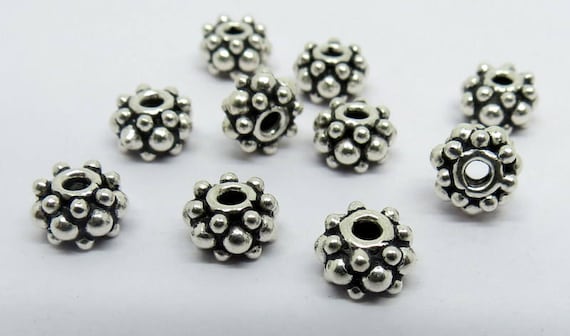 Bali Sterling Silver Daisy Spacer Beads | 7mm | 12 pieces