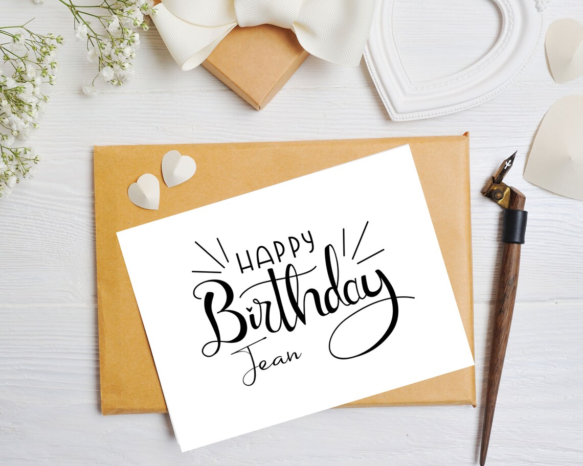 Personalised Birthday Card With Name / Happy Birthday Name Etsy