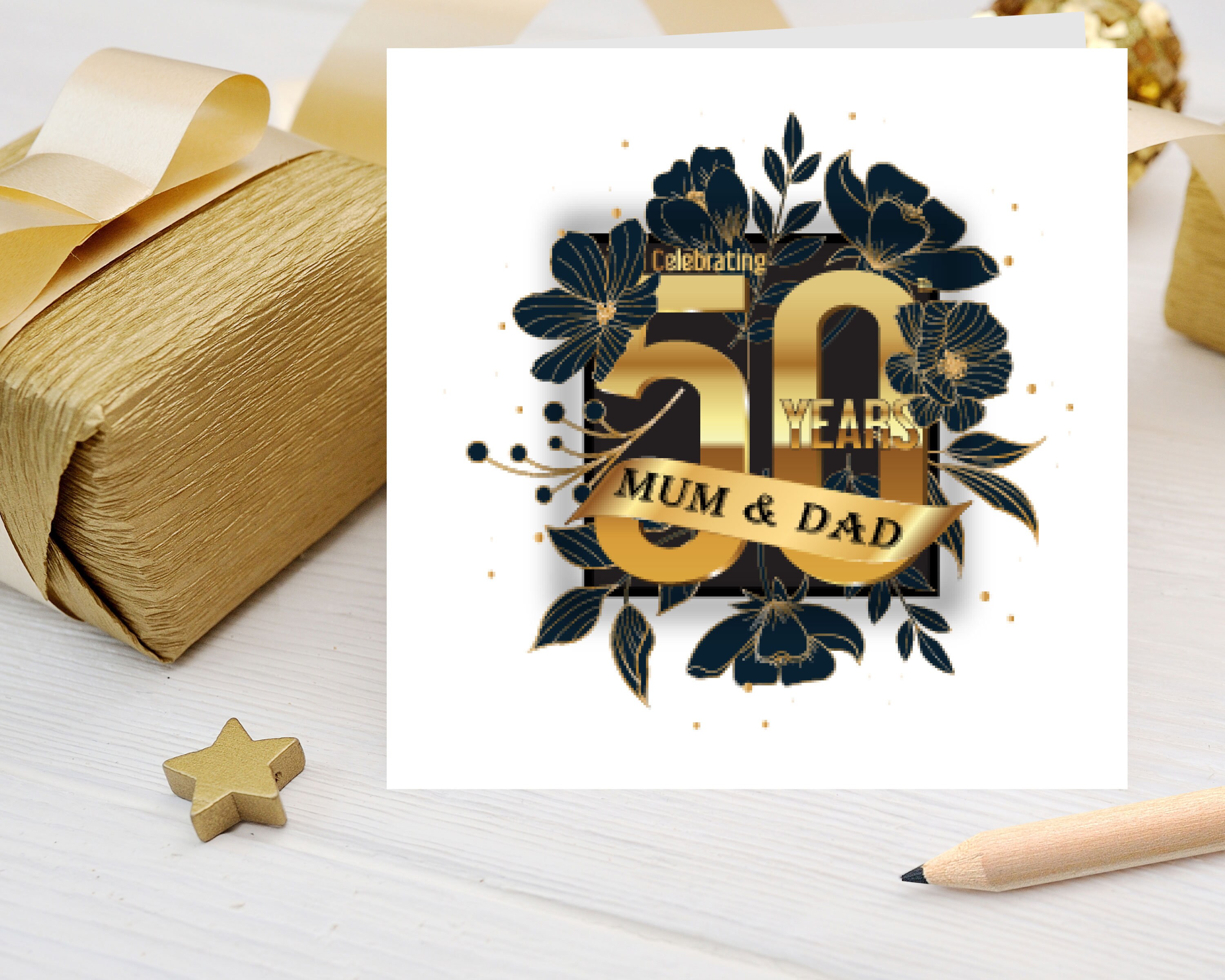 Personalised Golden Wedding Anniversary / Personalised 50th - Etsy UK