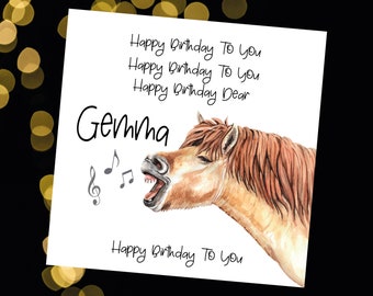 Funny Birthday Wishes For Horse Lovers Singing Horse Birthday Card Personalised With Name / Comical | Etsy Uk
