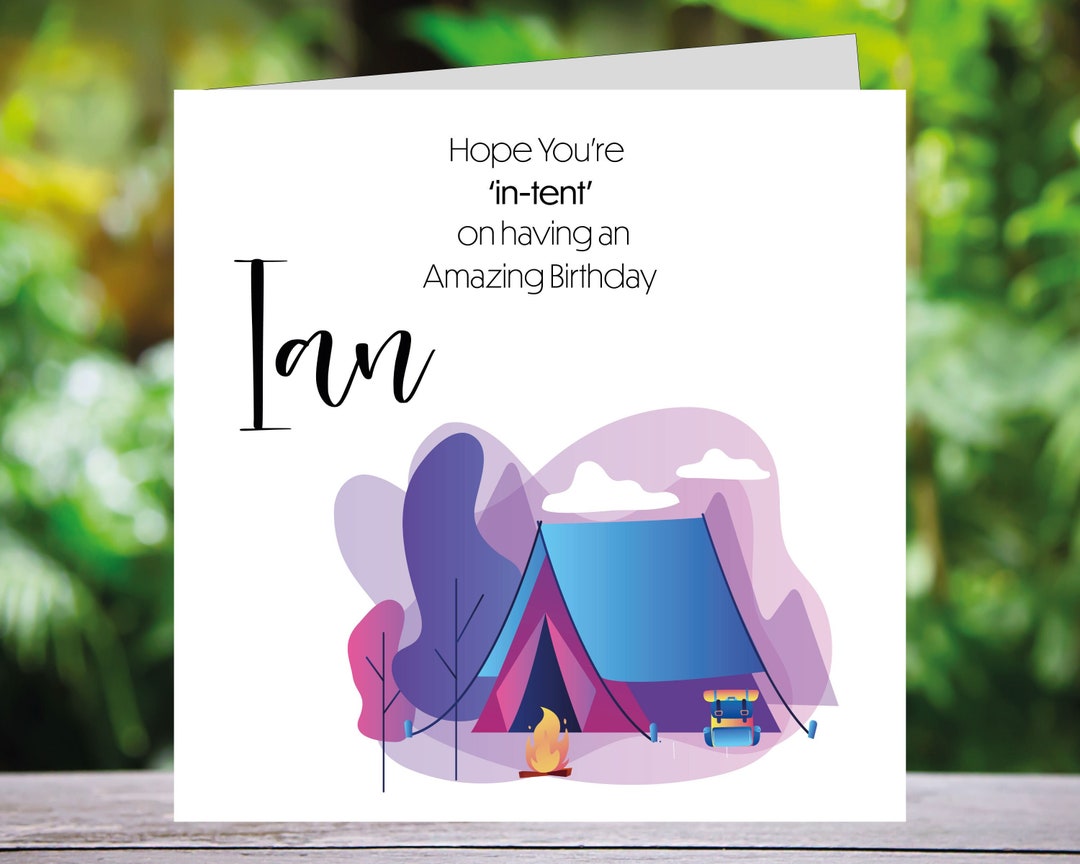 Camping Tent Birthday Card / Birthday Card for Camper / Etsy