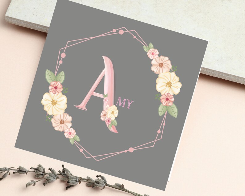 Floral Birthday Card With Name / Card With Flowers / Birthday Etsy UK