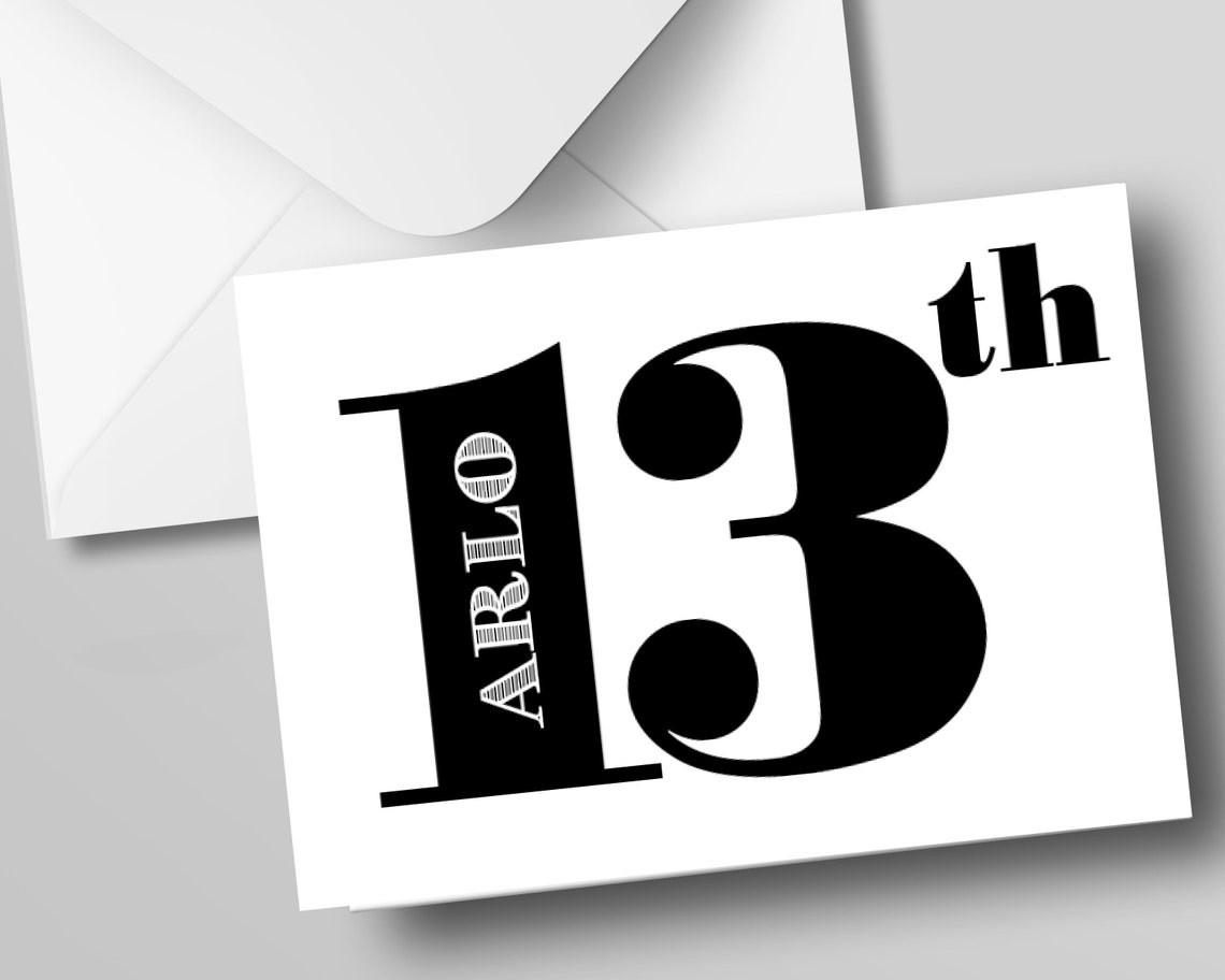 Thirteenth 13th Birthday Card With Name / Card for 13 Year Old Etsy UK
