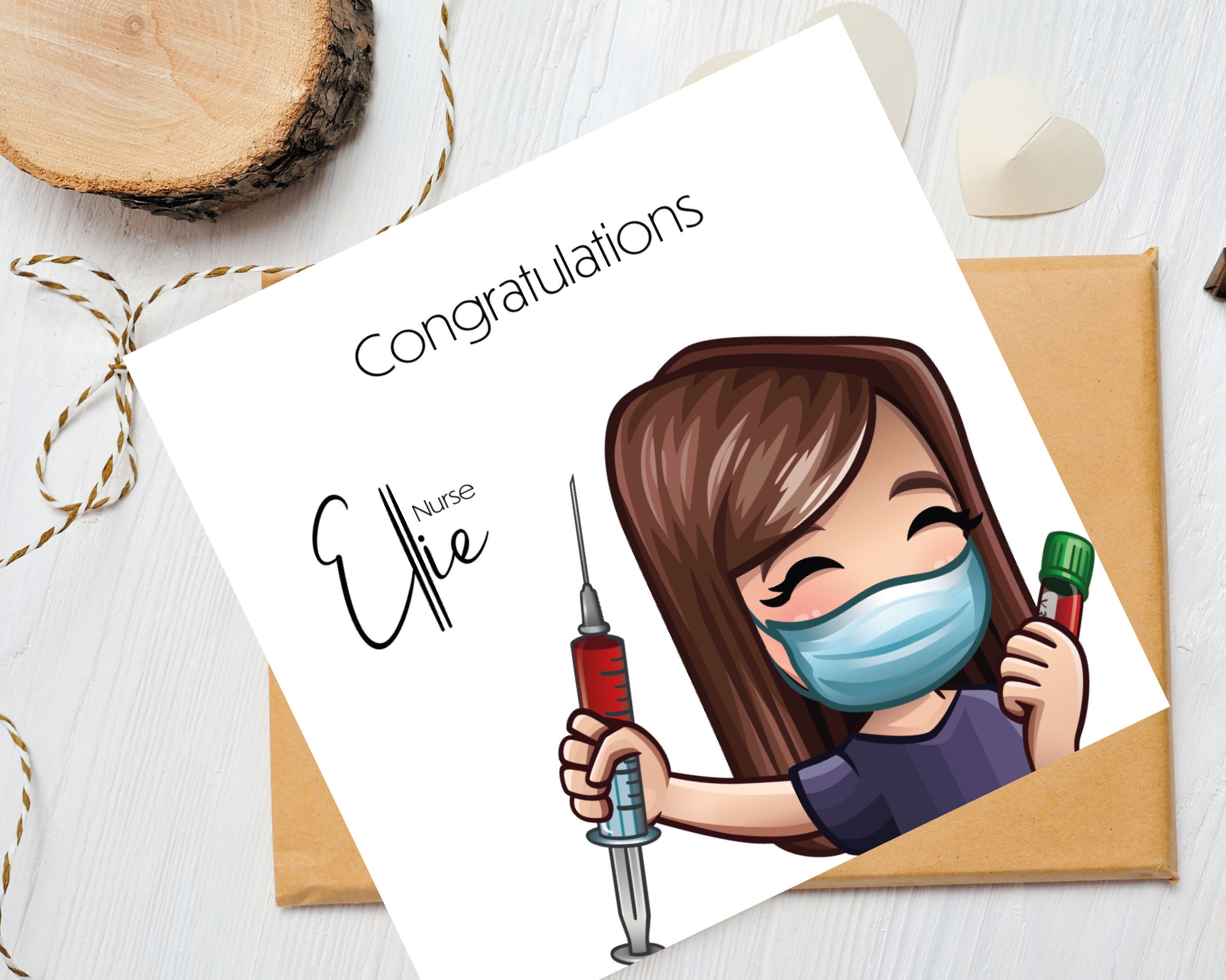 Carte Personnalisee Dobtention Du Diplome Pour Infirmiere Etsy