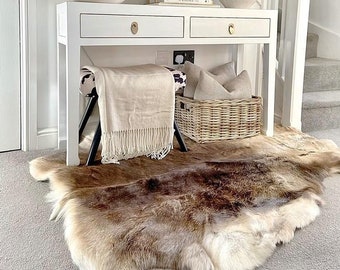 Seltene Rasse Finnische Rentiere Nordic Hide Rug Throw Skin