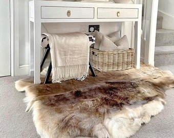 Seltene Rasse Finnische Rentiere Nordic Hide Rug Throw Skin