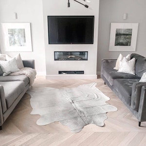 Grey Cowhide/ Grey Cow Rug/ Grey Cow Skin/ Cow Rug/ Nordic Style image 1