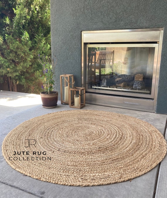 Jute Rug Xl 150cm Outdoor Braided Hand Woven Jute Rug Xl 150cm Outdoor, Round Outdoor Mats Uk