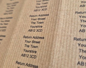 Personalised Address Labels Brown Pre Printed 65 Per Sheet (38.1 x 21.2mm)