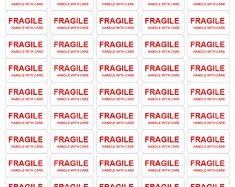 520 - FRAGILE - Handle With Care Labels Small Stickers