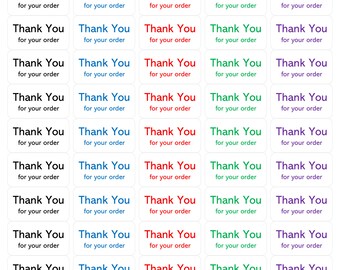 Thank You For Your Order Small Matt White - 520 Labels MultiColour