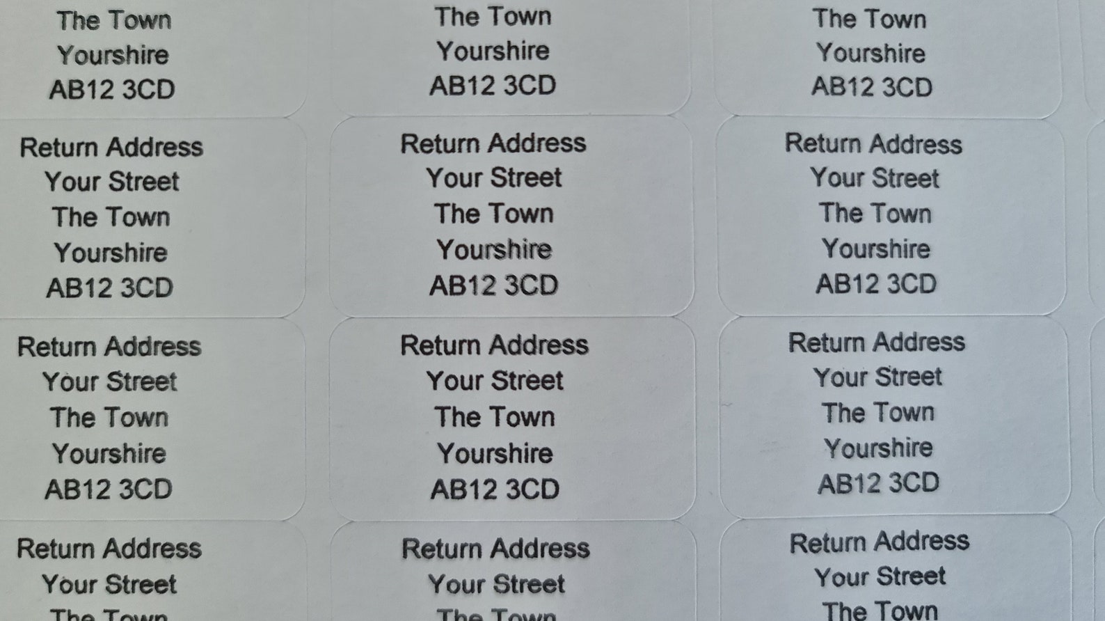 Personalised Address Labels / Stickers Pre Printed 65 per Sheet (38.1 X ...