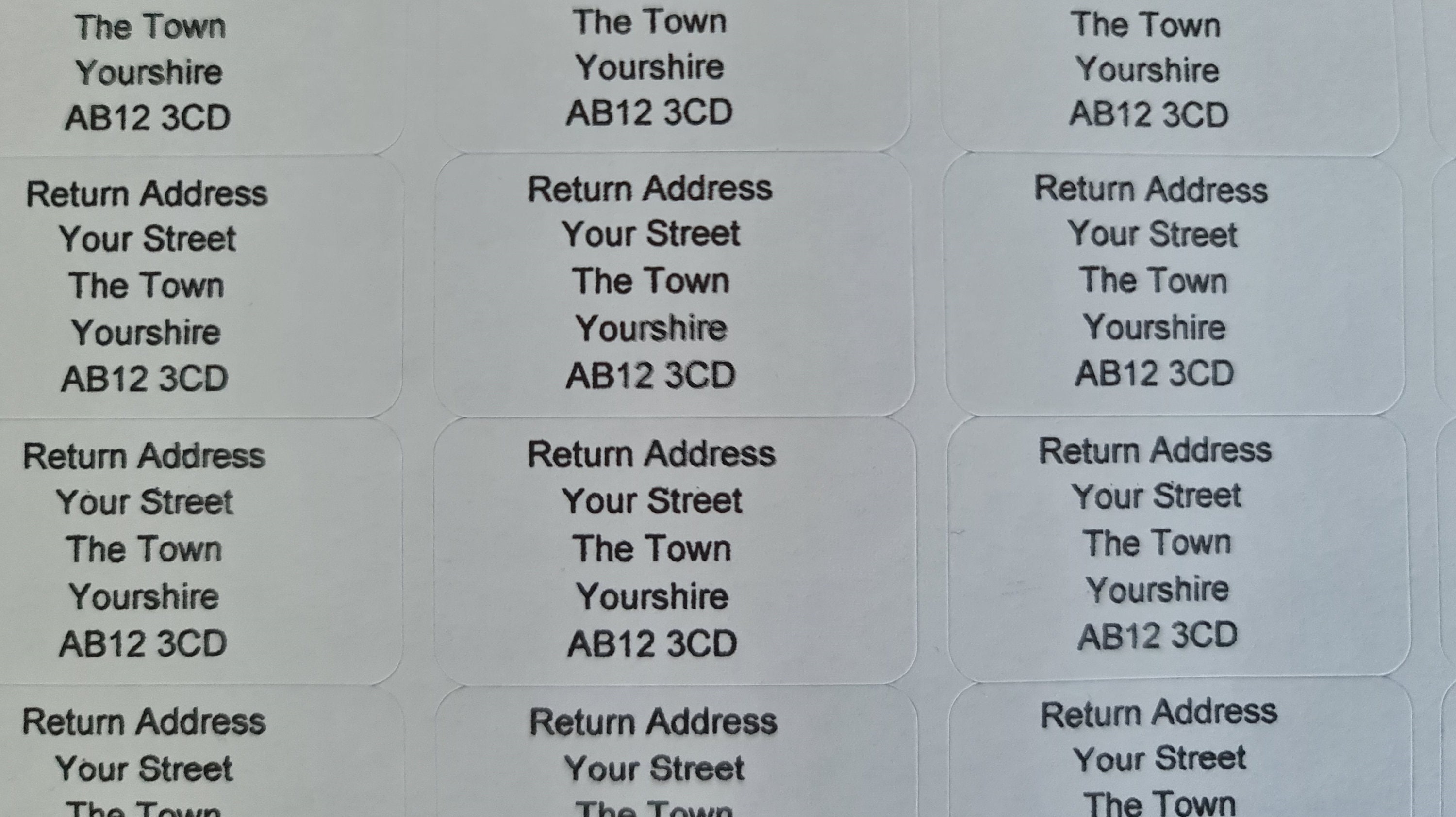 520 Custom Personalised Self Adhesive Return Address Labels Pre Printed ...