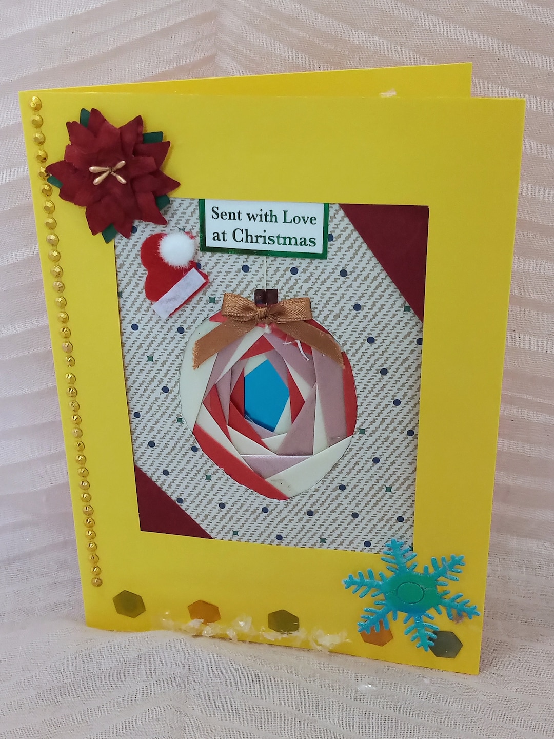 Beautiful Iris Folding Christmas Card Etsy