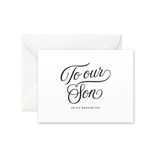 To Our Son on His Wedding Day Card | Wedding Day Card, Modern Calligraphy Card, Handmade Card, Card to Son